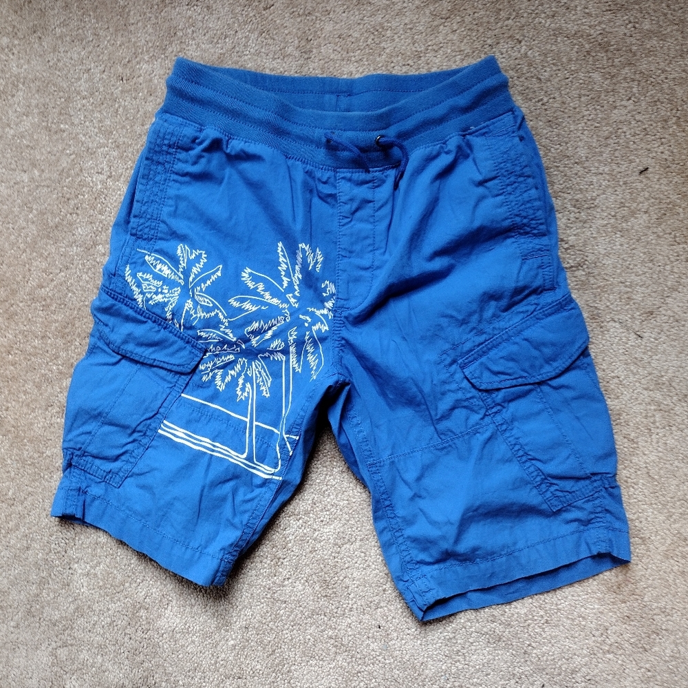 GAP kids boys' blue palm tree cargo shorts size XL
